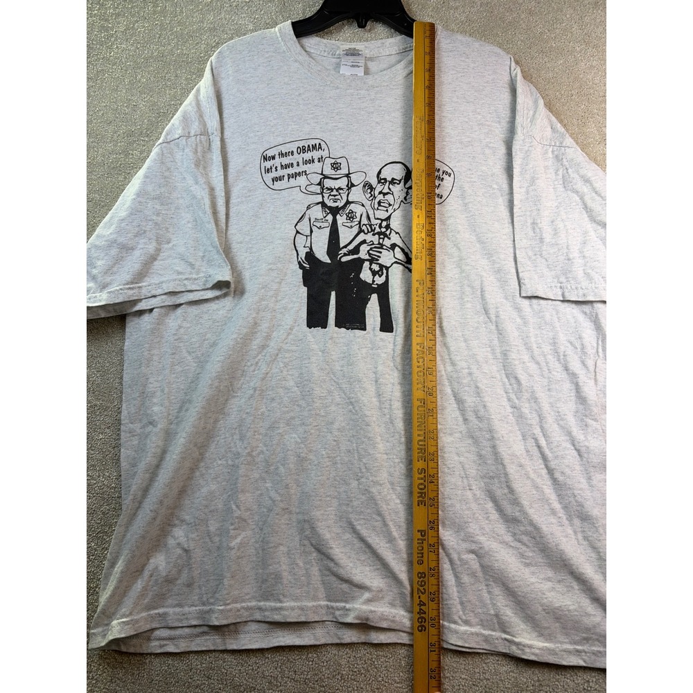 Gildan T Shirt Mens 2XL Gray Obama Sheriff Joe Arpaio Arizona Political Satire‎ - Picture 5 of 7